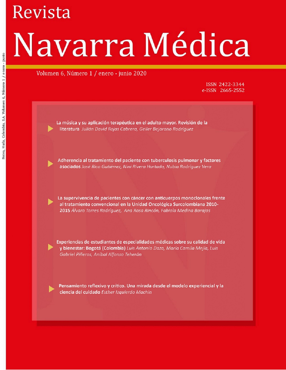 					Ver Vol. 6 Núm. 1 (2020): Revista Navarra Médica
				